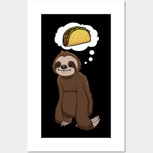 Sloth thinking about eating tacos Posters and Art